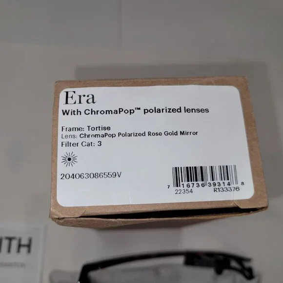 Smith Era Sunglasses Tortoise Frame w/ChromaPop Polarized Rose Gold New in Box - Picture 9 of 12